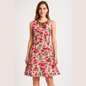 Maggy London Dress in Pink and Green Floral